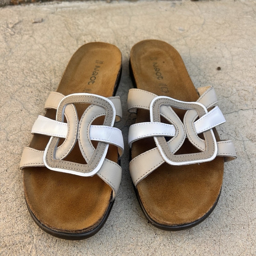 NAOT Liv Slide Sandal In Pearl/Silver/Gold New Size EU 39, US 8